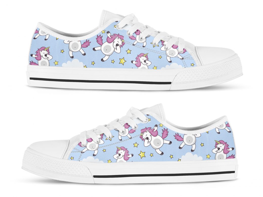 Dabbing Unicorn Shoes | Custom Low Top Sneakers For Kids & Adults