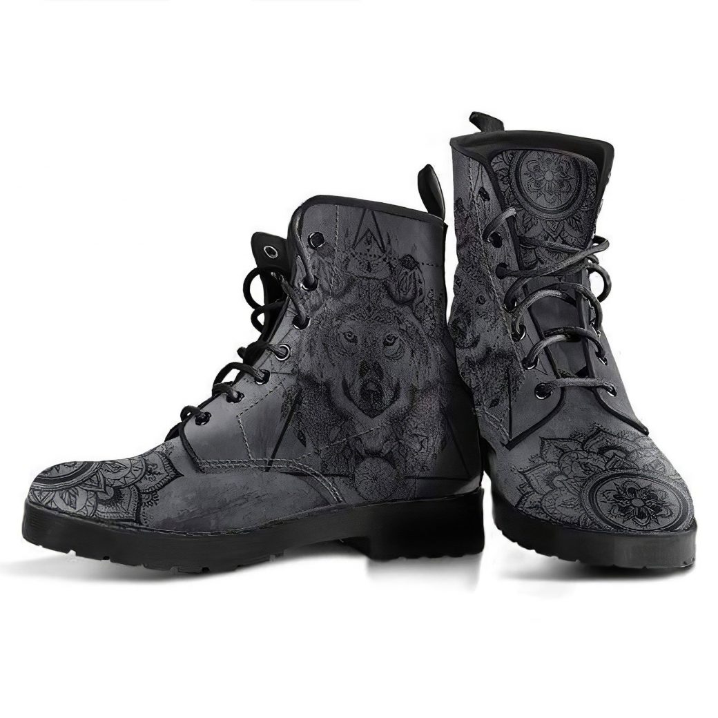 vegan leather lace up boots