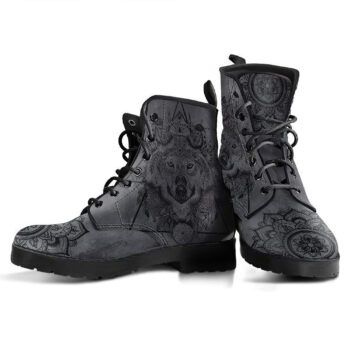 Dark Gray Wolf Handcrafted Boots