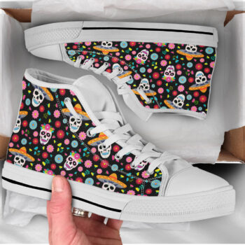 Mexican Skull Shoes | Custom High Top Sneakers For Kids & Adults