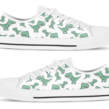 Green Dinosaur Shoes | Custom Low Tops Sneakers For Kids & Adults