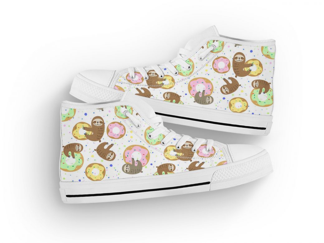 Sloth Womens Shoes | Custom High Top Sneakers For Kids & Adults