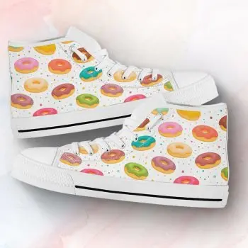 Kawaii Donuts Shoes | Custom High Top Sneakers For Kids & Adults