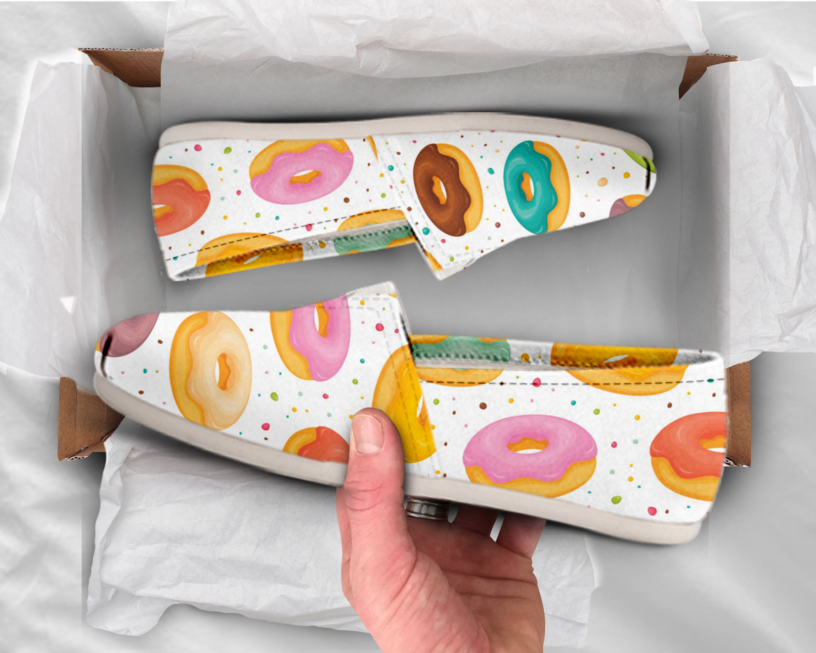 Donut Slip-On Shoes | Custom Canvas Sneakers For Kids & Adults