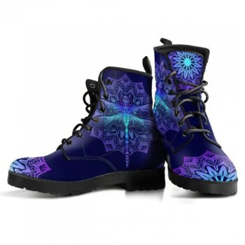 Dragonfly Printed Boots | Vegan Leather Lace Up Printed Boots For Women