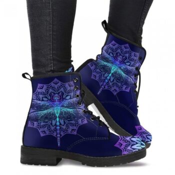 Dragonfly Printed Boots | Vegan Leather Lace Up Printed Boots For Women