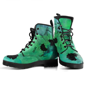 Dragonfly With Lotus Flower Handcrafted Boots S2