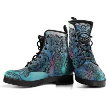 Elephant Mandala Womens Leather Boots 3