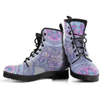 Elephant Mandala Womens Leather Boots 4