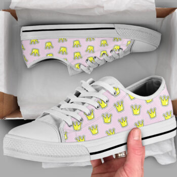 Princess Crown Shoes | Custom Low Tops Sneakers For Kids & Adults