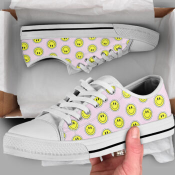 Smiley Face Shoes | Custom Low Tops Sneakers For Kids & Adults