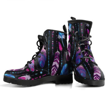 Ethnic Feathers Womens Leather Boots
