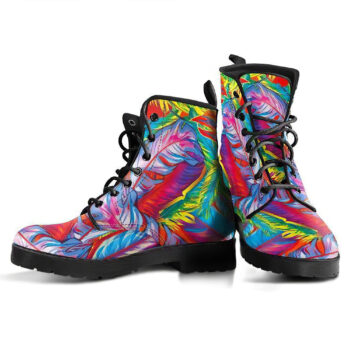 Feather Pattern Handcrafted Boots