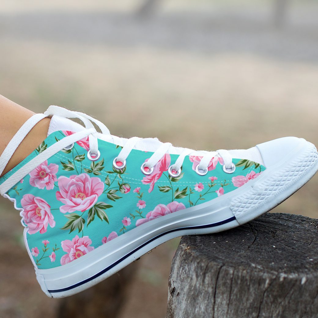 Pink Rose Shoes | Custom High Top Sneakers For Kids & Adults