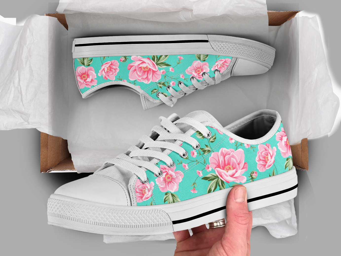 Vintage Rose Shoes | Custom Low Top Sneakers For Kids & Adults