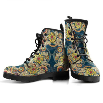 Flower Fractal Mandala Handcrafted Boots