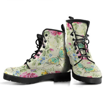 Flowers And Butterfly Handcrafted Boots