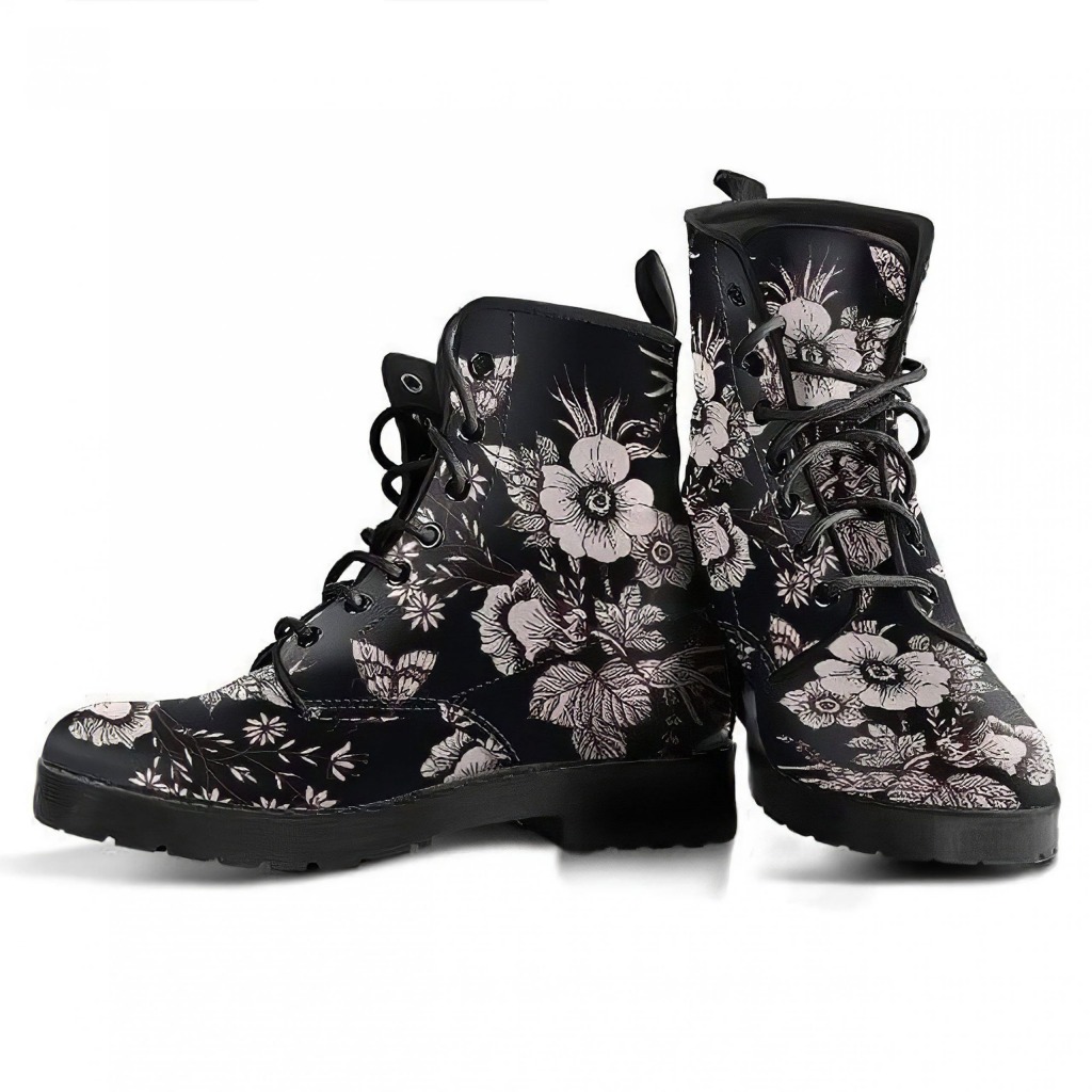 Womens Floral Boots | Vegan Leather Lace Up Printed Boots For Women