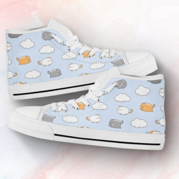 Flying Cat Kawaii Shoes | Custom High Top Sneakers For Kids & Adults
