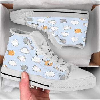 Flying Cat Kawaii Shoes | Custom High Top Sneakers For Kids & Adults