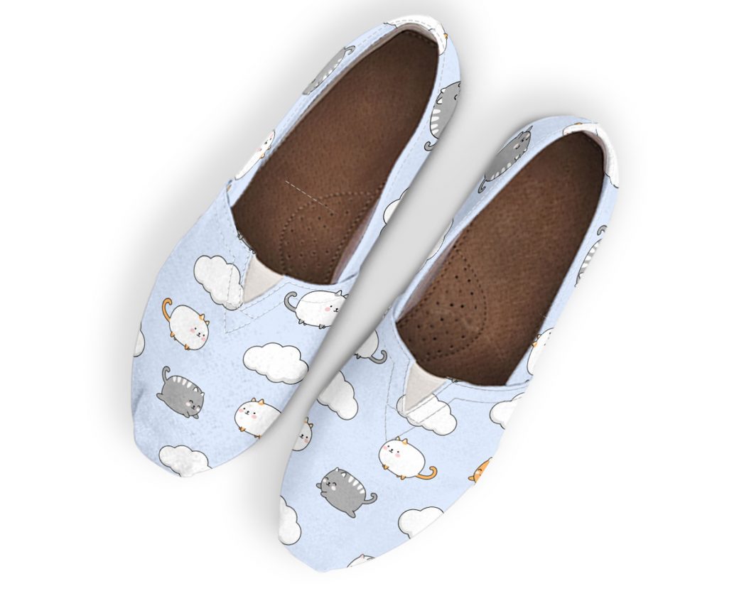 Cat Print Casual Shoes | Custom Canvas Sneakers For Kids & Adults