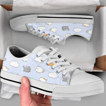 Cat Printed Kawaii Shoes | Custom Low Tops Sneakers For Kids & Adults