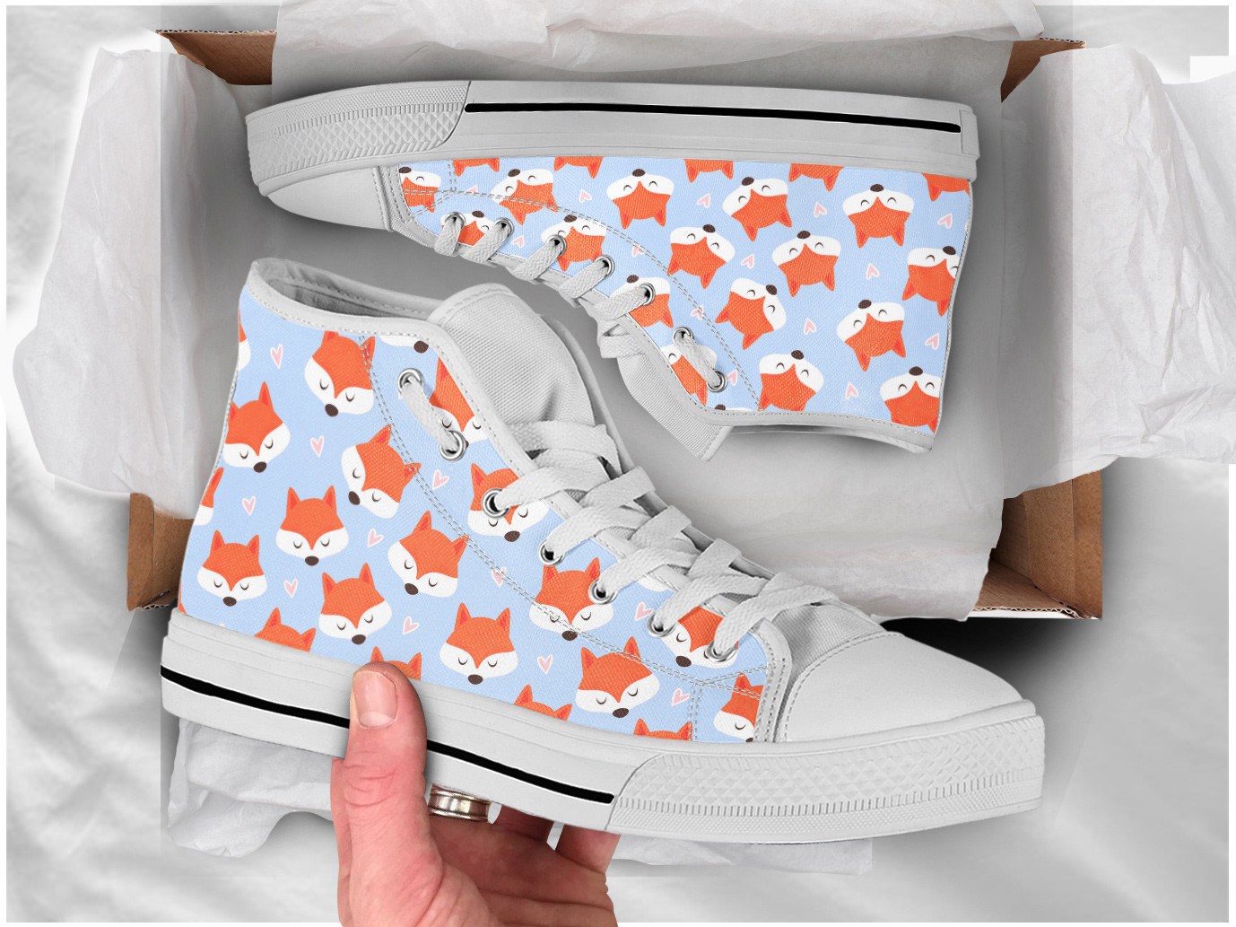 Fox Lover Shoes | Custom High Top Sneakers For Kids & Adults