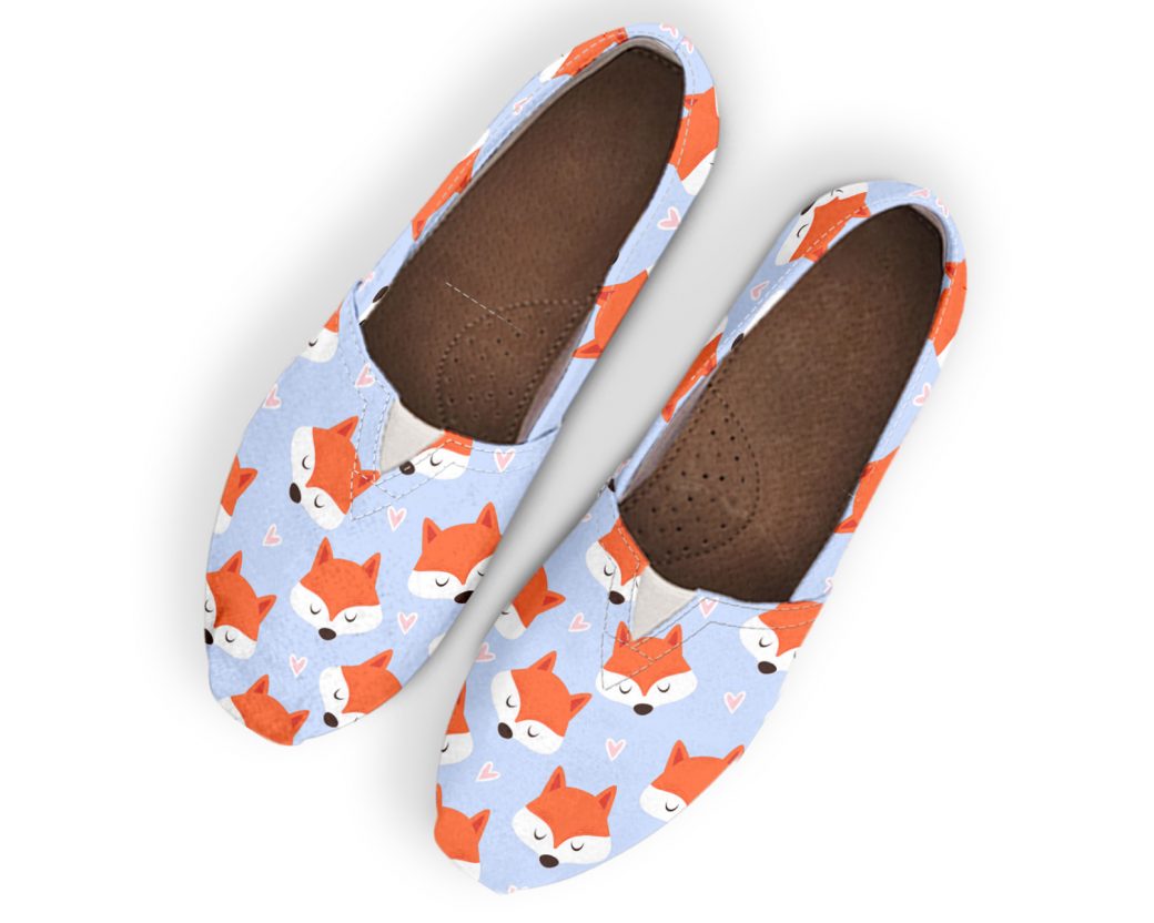 Fox Print Casual Shoes | Custom Canvas Sneakers For Kids & Adults