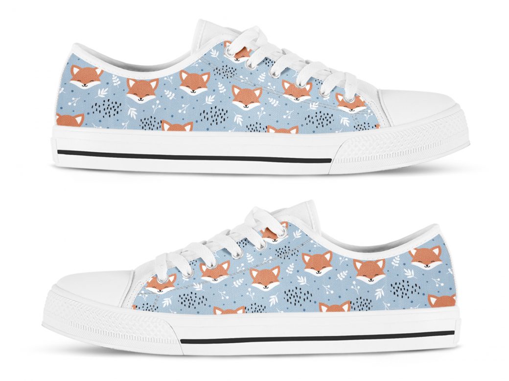 Cute Fox Shoes | Custom Low Top Sneakers For Kids & Adults