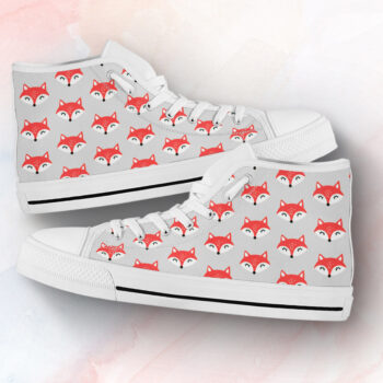 Fox Printed Shoes | Custom High Top Sneakers For Kids & Adults