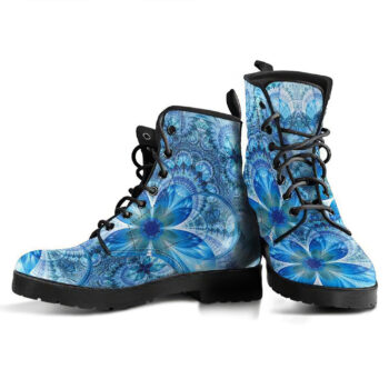 Fractal Flower Womens Leather Boots 1