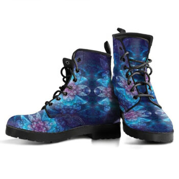 Fractal Flower Womens Leather Boots 2