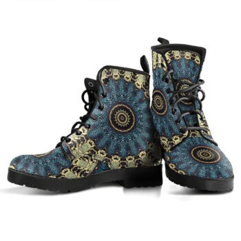 Fractal Mandala Womens Leather Boots 1