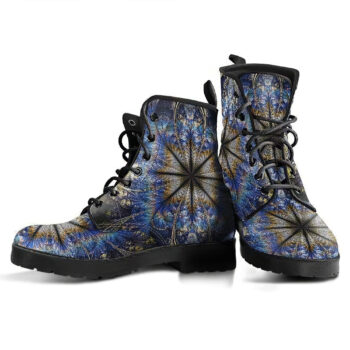 Fractal Mandala Womens Leather Boots 3