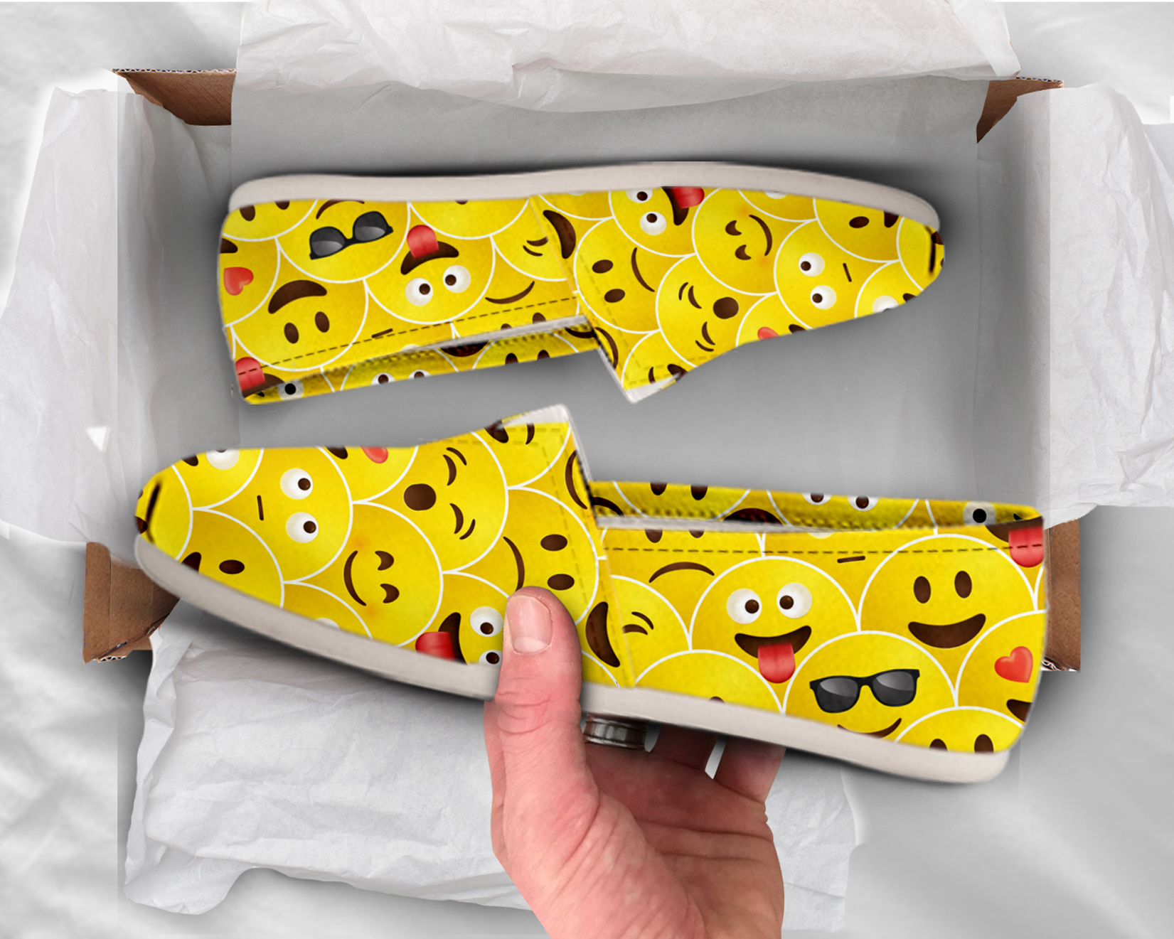 Casual Smiley Face Shoes | Custom Canvas Sneakers For Kids & Adults