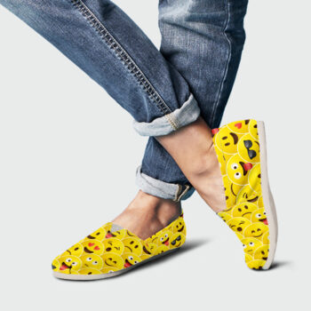 Casual Smiley Face Shoes | Custom Canvas Sneakers For Kids & Adults