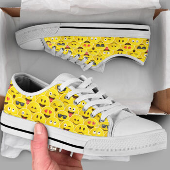 Yellow Emoji Shoes | Custom Low Tops Sneakers For Kids & Adults