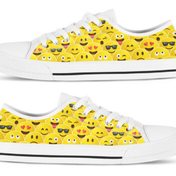 Yellow Emoji Shoes | Custom Low Tops Sneakers For Kids & Adults