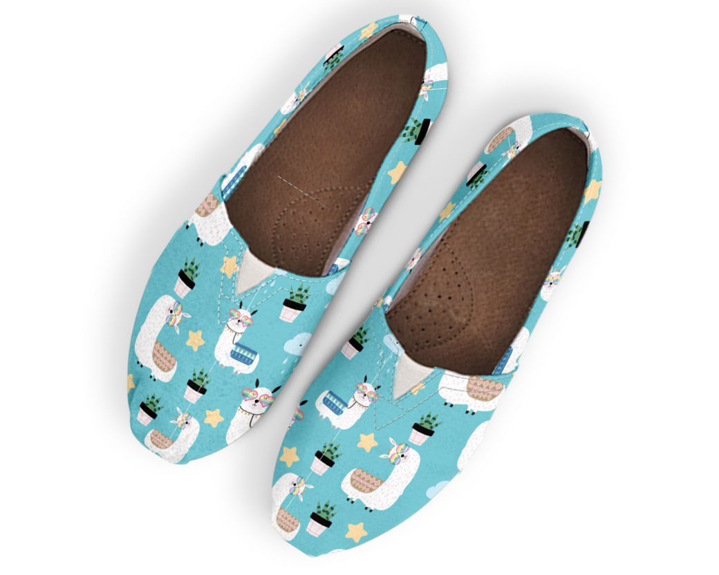 Slip-On Llama Shoes | Custom Canvas Sneakers For Kids & Adults