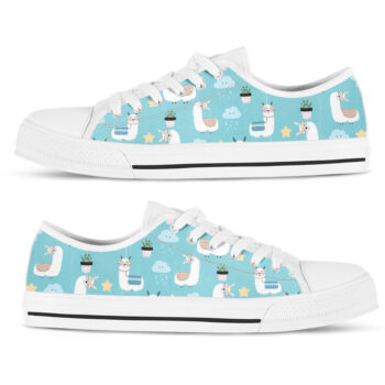 Funny Llama Shoes | Custom Low Tops Sneakers For Kids & Adults