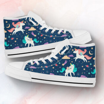 Navy Unicorn Shoes | Custom High Top Sneakers For Kids & Adults