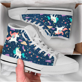 Navy Unicorn Shoes | Custom High Top Sneakers For Kids & Adults