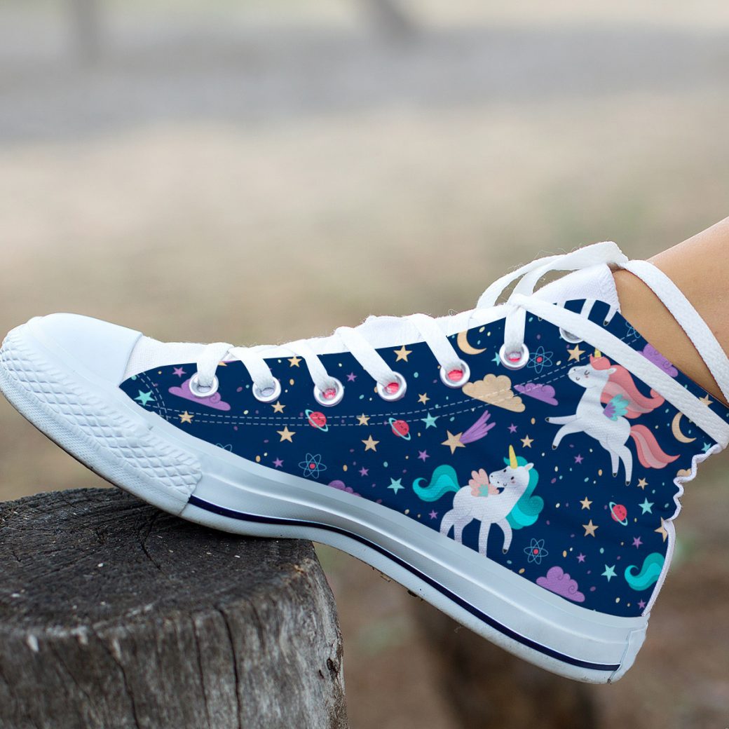Navy Unicorn Shoes | Custom High Top Sneakers For Kids & Adults