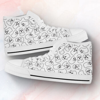 White Ghost Shoes | Custom High Top Sneakers For Kids & Adults