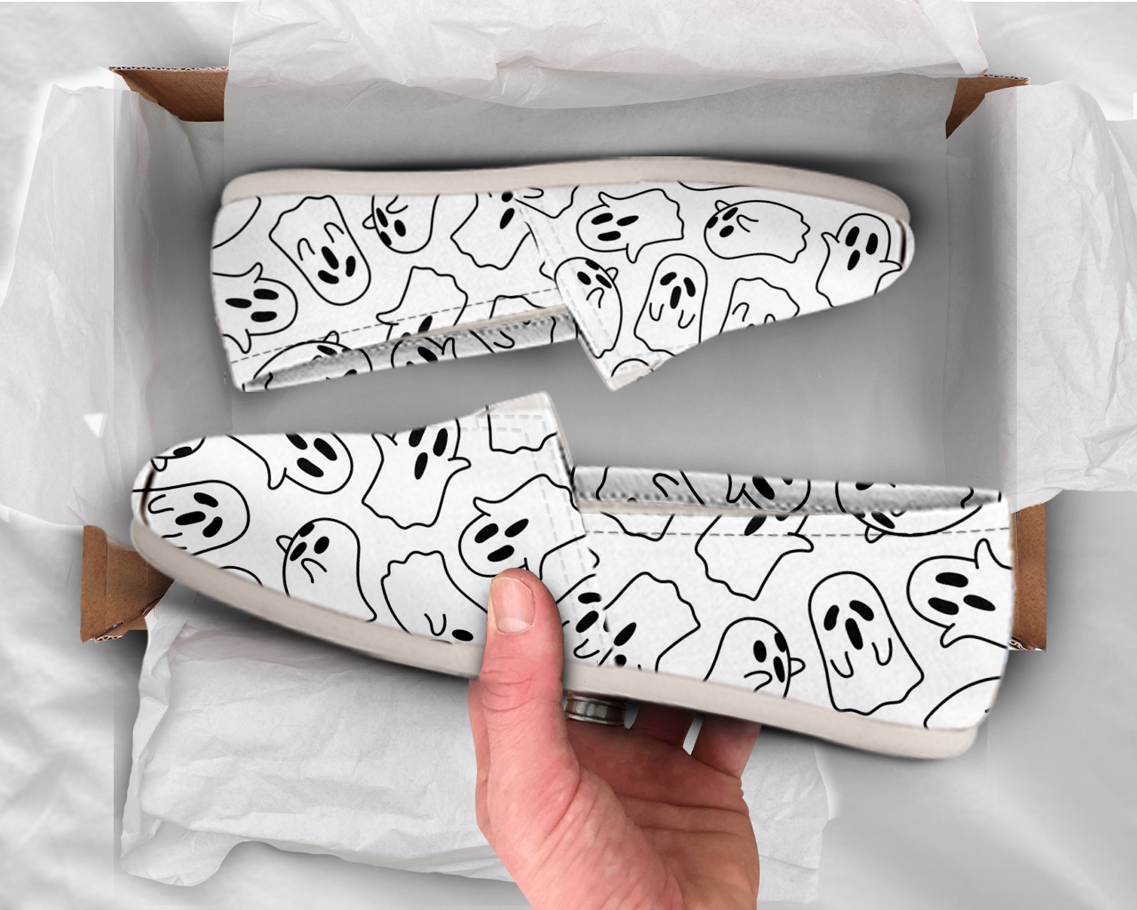 Ghost Summer Shoes | Custom Canvas Sneakers For Kids & Adults
