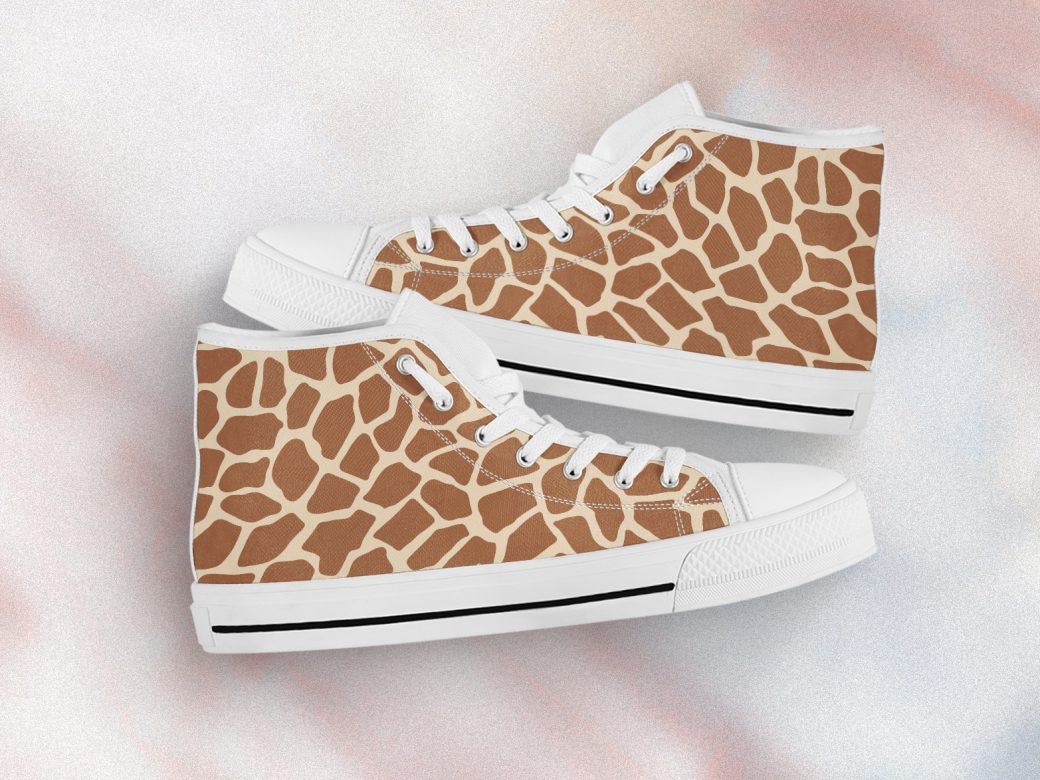 Giraffe Pattern Shoes | Custom High Top Sneakers For Kids & Adults