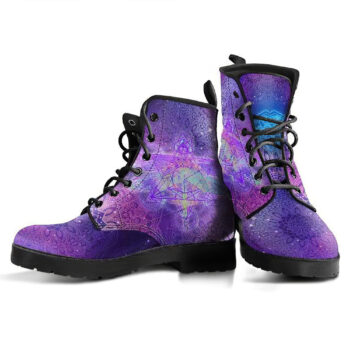 Glowing Mandala Dragonfly Womens Leather Boots