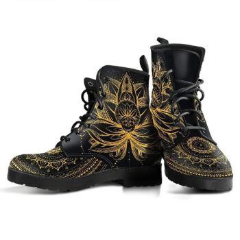 Gold Lotus Womens Leather Boots 1