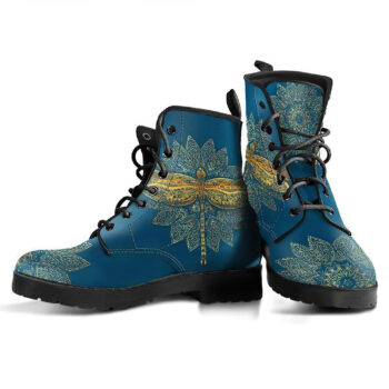Gold Mandala Dragonfly Handcrafted Boots