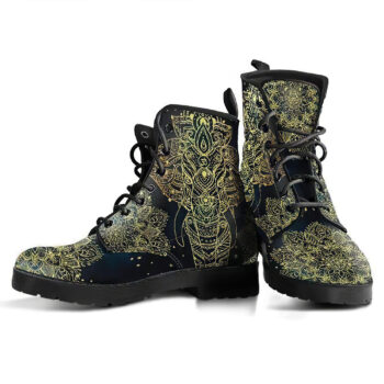 Golden Elephant Mandala Handcrafted Boots